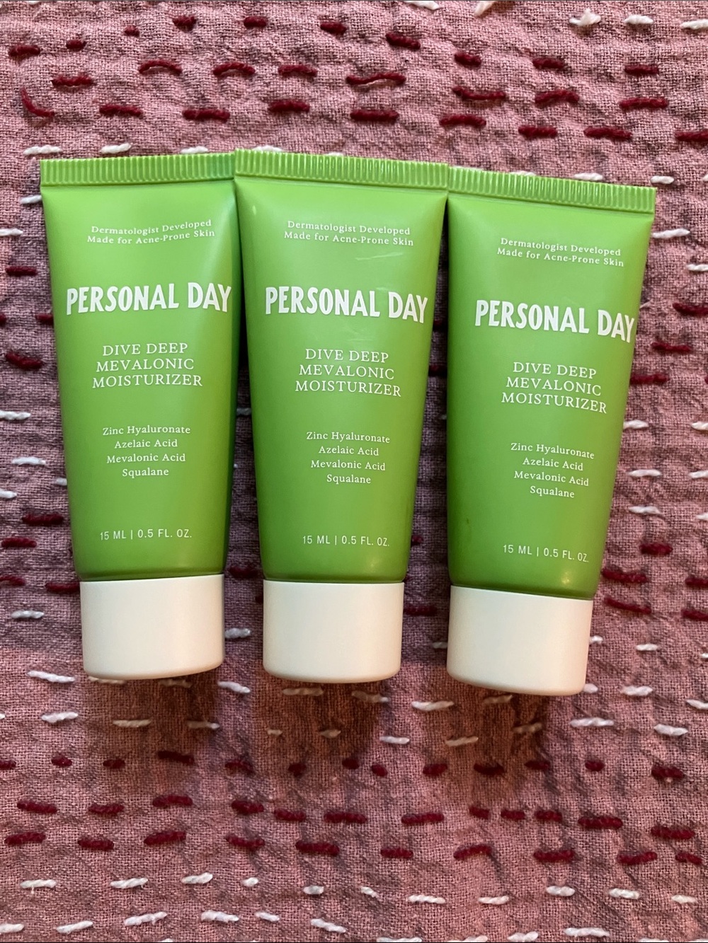 Personal day deep dive mevalonic moisturizer , 3 mini travel size